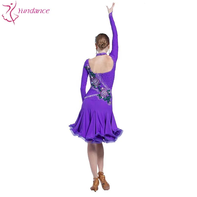 L-16513 Plus Size Sexy Latin American Dancing Dresses, Women Girls Competition Performance Dance Dress Ballroom Latin