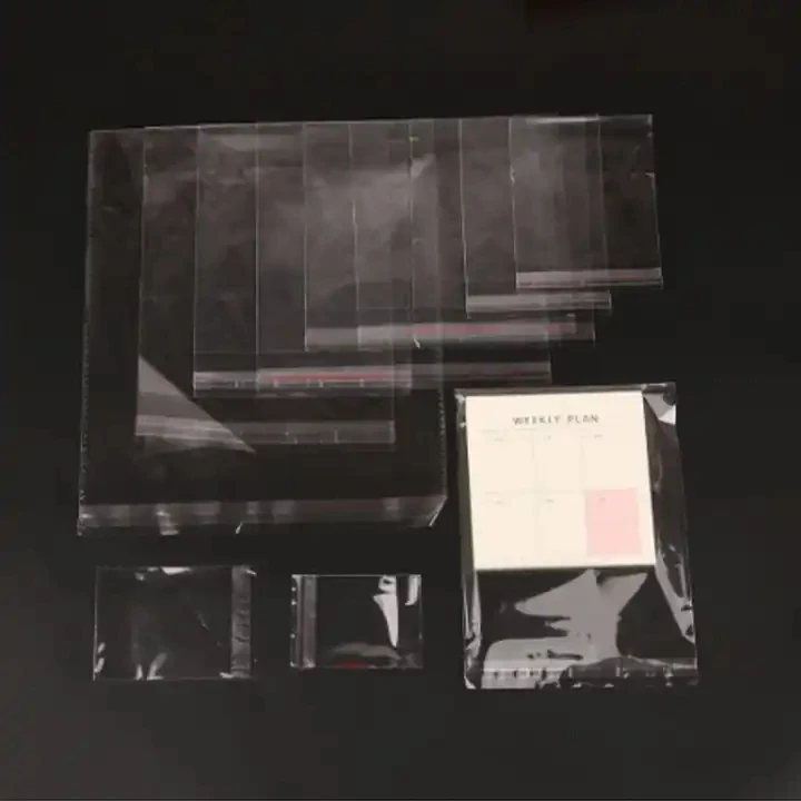 Custom Printing Transparent Plastic Cellophane Opp Bag With Self Adhesive for cable Clothing Packaging