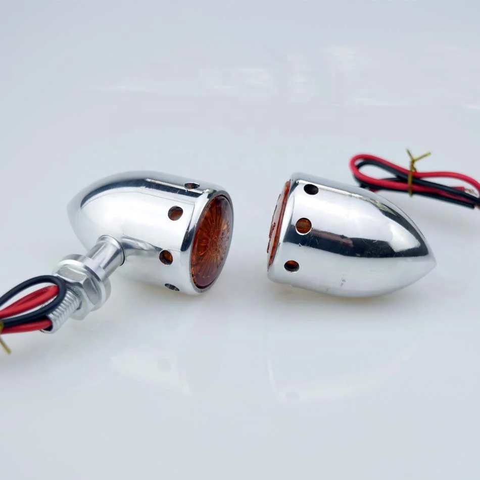 Motorcycle Drill Turn Signal Lights Custom Cafe Racer Mini Turn Indicators