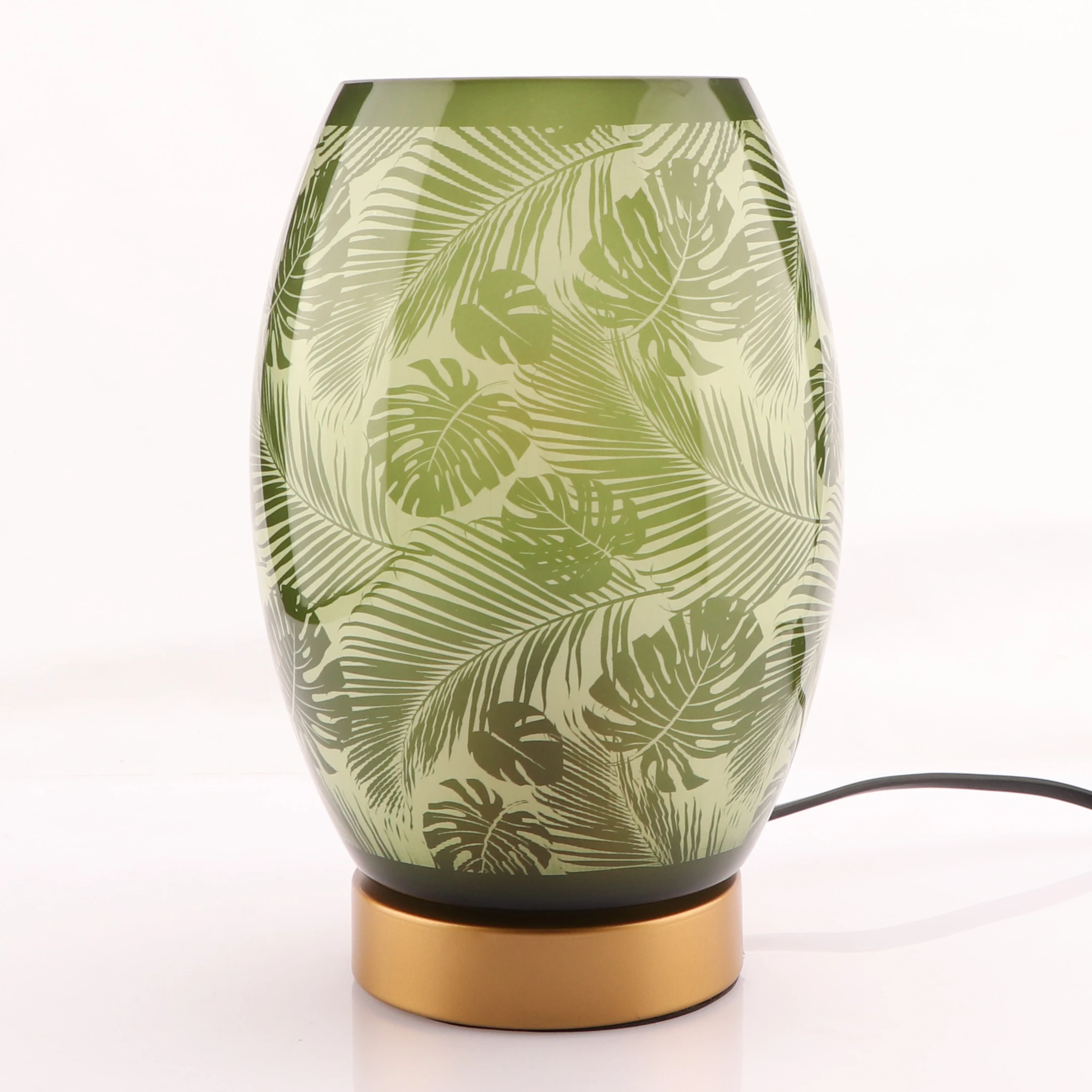2021 Latest design minimalist table lamp creative Chinese style laser printing patterns glass lampshades decorative table lamp