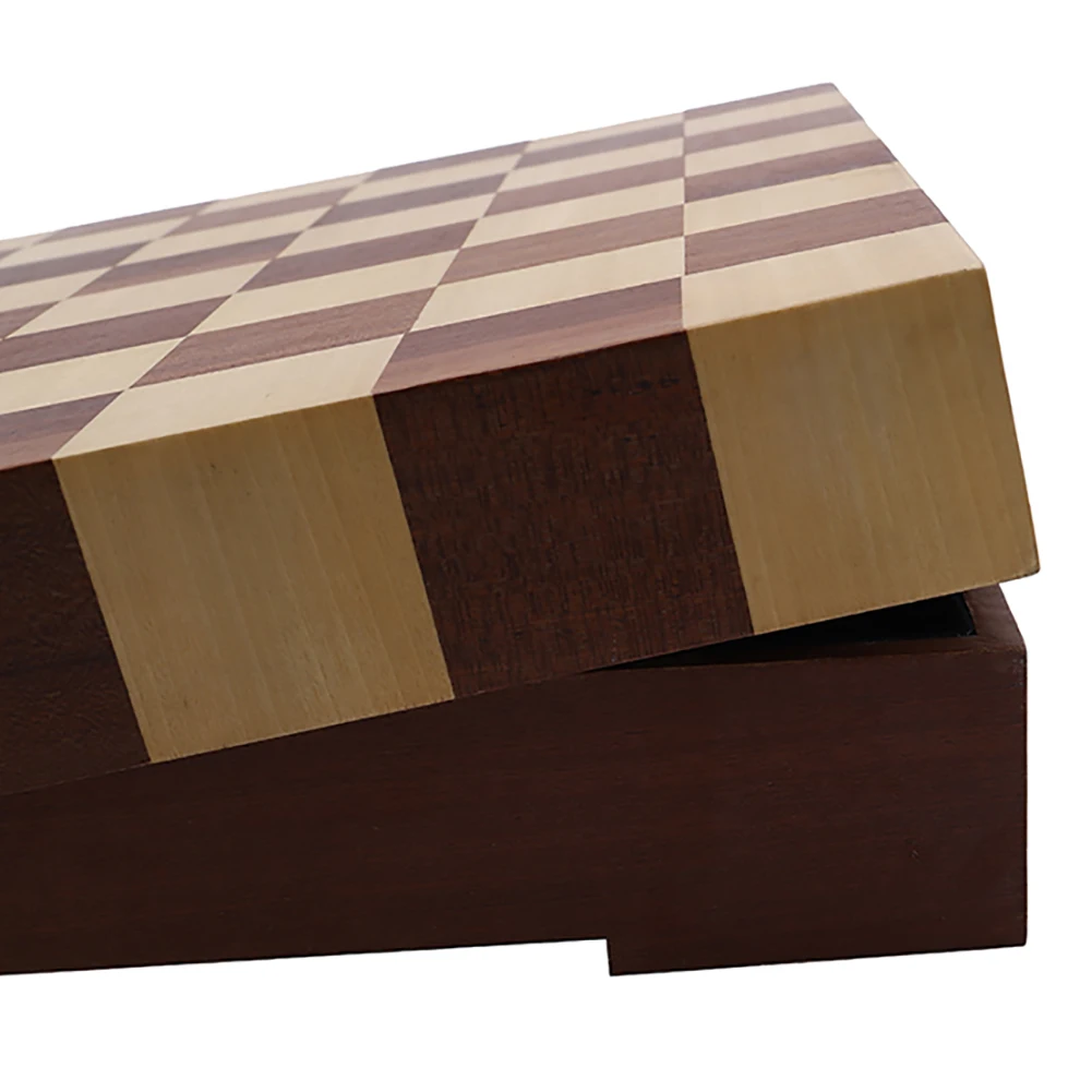 Wooden NON-magnetic felted chess game set, wooden chess, wooden chess set board game interior storage chess pieces