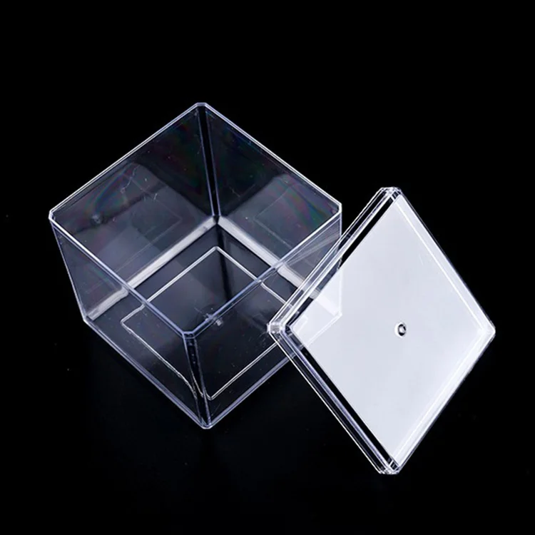 
Customized clear plastic case small square chocolate candy packing box Cranberry biscuit snack box 