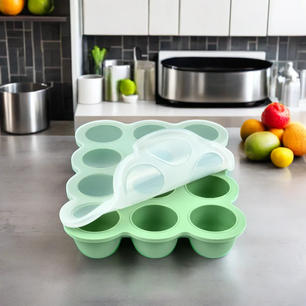 KingKam Reusable Silicone Baby Food Freezer Storage Tray for Food Vegetable Fruit Puree and Breast Milk