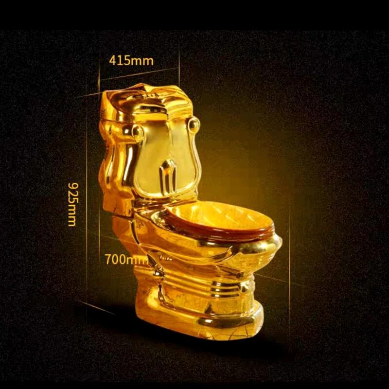 China luxury bathroom not clogged deodorant sanitary ware gold plated ceramic flush two piece
