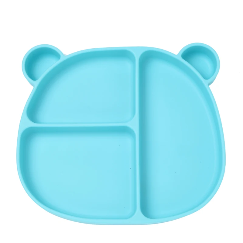 Bpa Free Baby Silicone Placemat Feeding Set Children Divided Table Plate Dinner Suction Plates Set for Baby