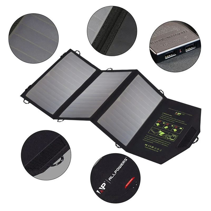 Waterproof Solar Charger Portable Power 5v 21w Solar Folding Bag Mobile Phone Charging
