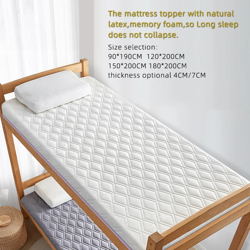 Hot Selling King Size Natural Latex Rolled Up Memory Foam Mattress Topper In A Box