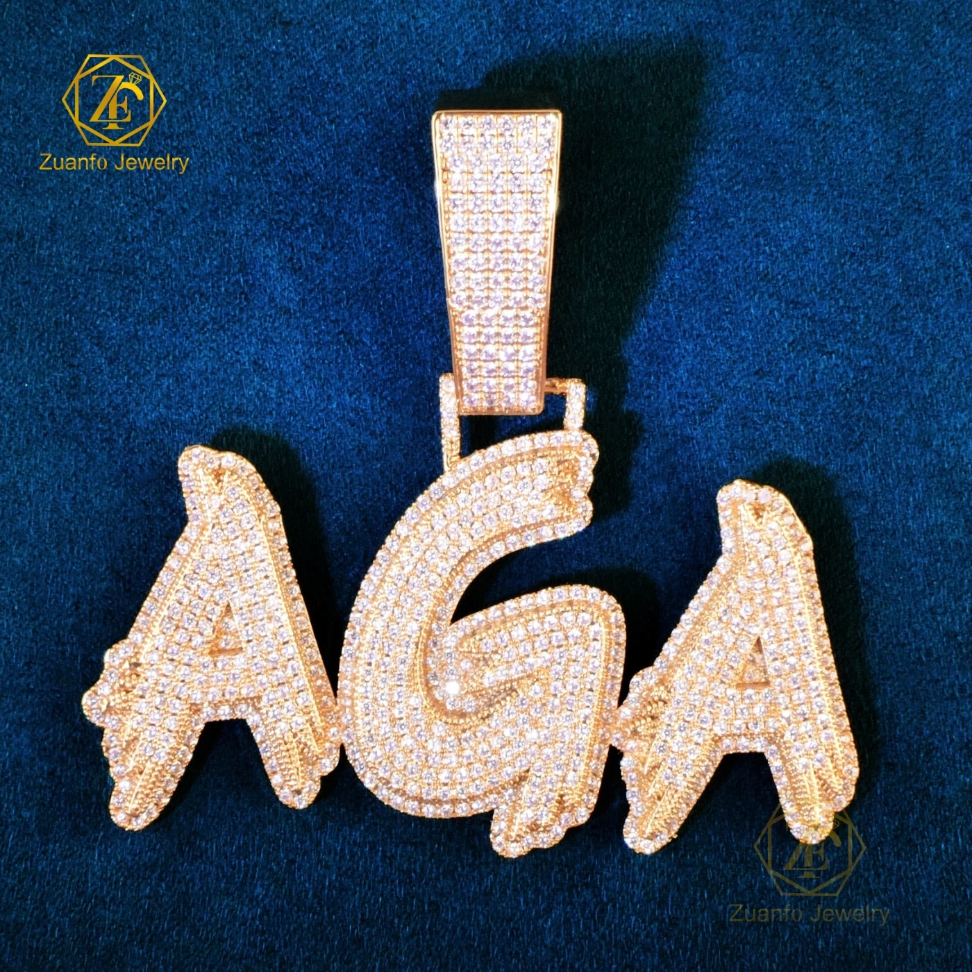 pass diamond tester pendant moissanite vvs diamond ice out hiphop jewelry men gold plated 925 silver custom name letter pendant