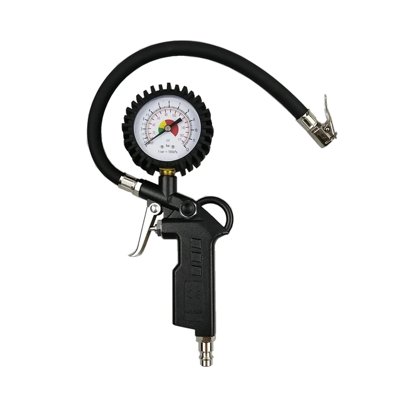 Hot Selling Model 16 Inch Pressure Calibrated Accurate Gun Professional Tyre Inflator Analog Tire Pressure Gauges