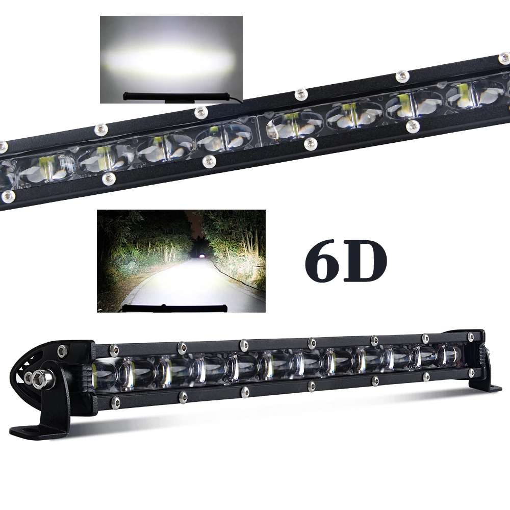 2020 Car Led Bar E Mark Single Row 90w 120W 180W ATV 24 Volt 22 Inch 32INCH 6D Super Slim offroad Led Light Bar
