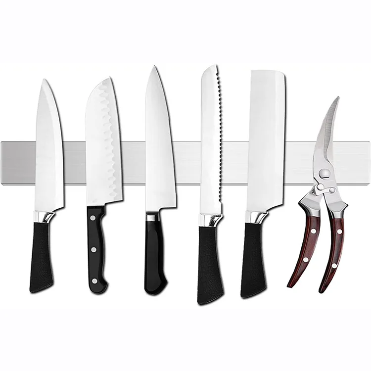 Прочная магнитная полоса для ножей, стойка из нержавеющей стали, магнитный держатель для кухонных ножей, полоса для стены