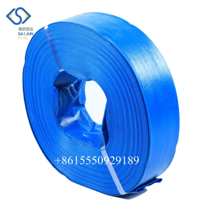 Blue orange yellow colour 2 3 4inch PVC lay flat hose pipe cotton irrigation hose pipe