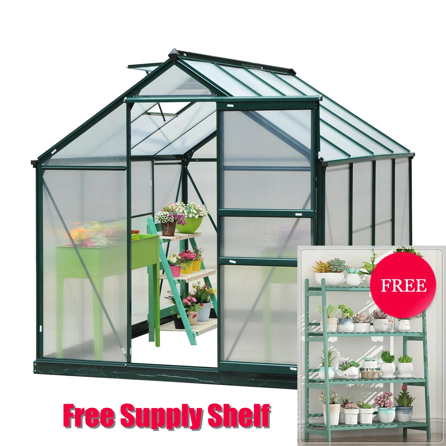 Теплица из поликарбоната с алюминиевой рамой, поликарбонатные садовые теплицы