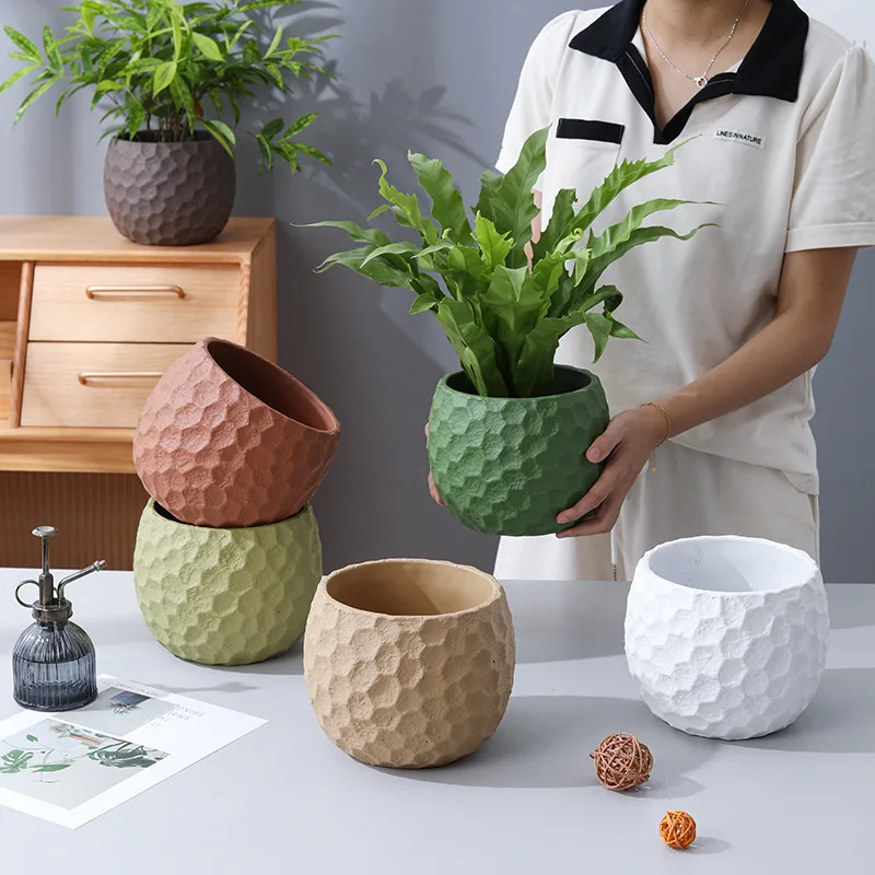 Nordic gardening cement flowerpot simple and multi pot household creative indoor decorative pot gardening green planter ornament