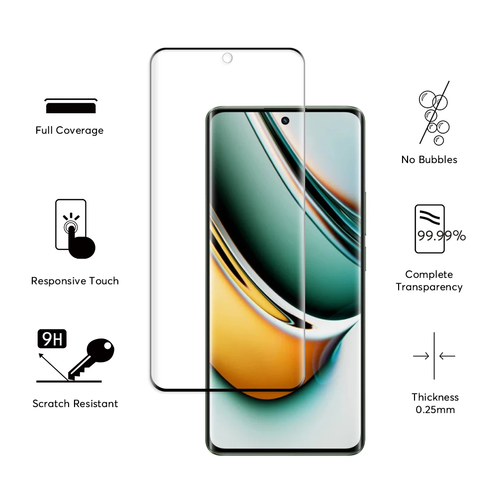 New Arrival Cell Phone 3D Full Coverage Edge Glue Tempered Glass For Realme 11 Pro Screen Protector