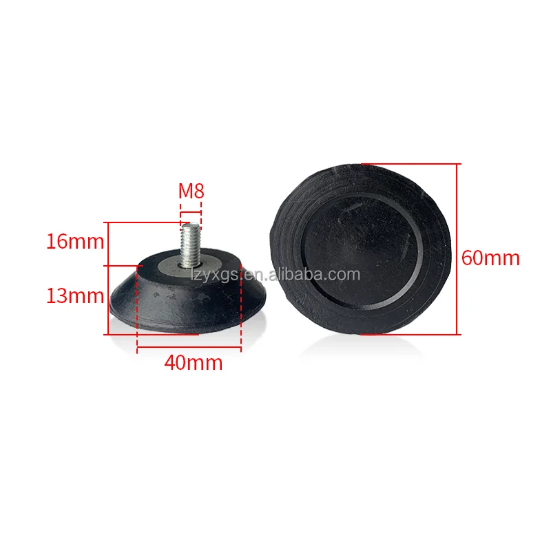 M8*60*13mm Adjustable Rubber Shock Absorber With Screw Support Foot Anti-slip Wear Adjusting