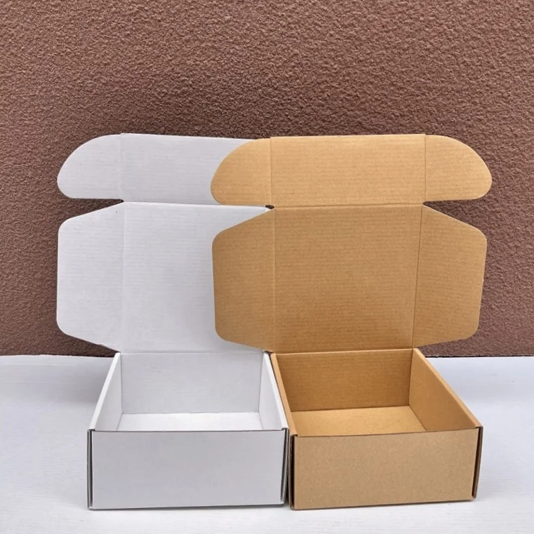 Custom Logo Printed Kraft Mailing White Aircraft Collapsible Corrugated Black Square Shipping Boxes