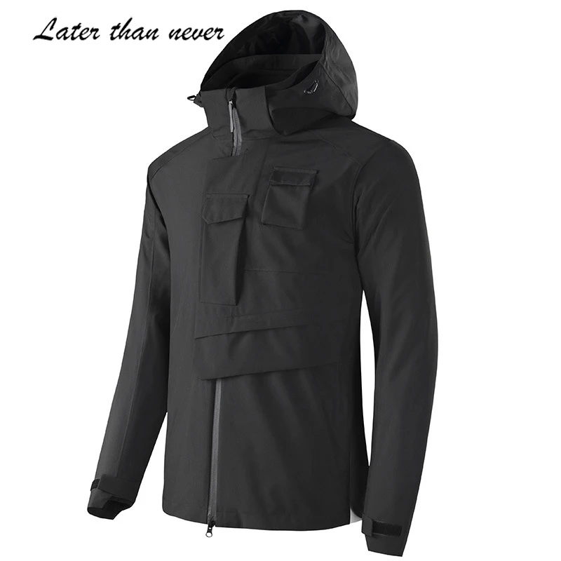 Clothing Manufacturer  2 in 1 Outdoor Jacket For Men Detachable Hooded Seam Taped Waterproof Technical Jacket Mountain Ski Jacke