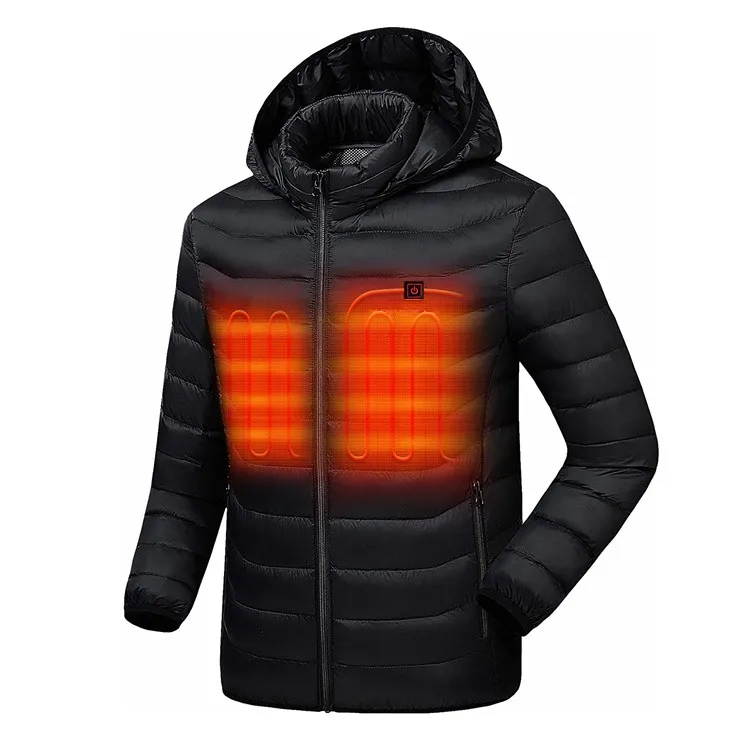 New Design Outdoor Waterproof And Windproof 5v USB Electric Battery Powered Rechargeable Heated Thermal Jacket For Winter