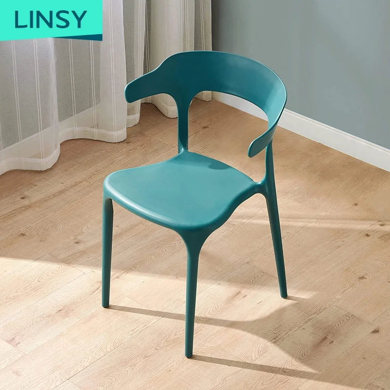 Linsy Kitchen Dining Living Room Bar Home Counter Stools Furniture Dining Plastic Outdoor Chair Modern Mold LS179S2