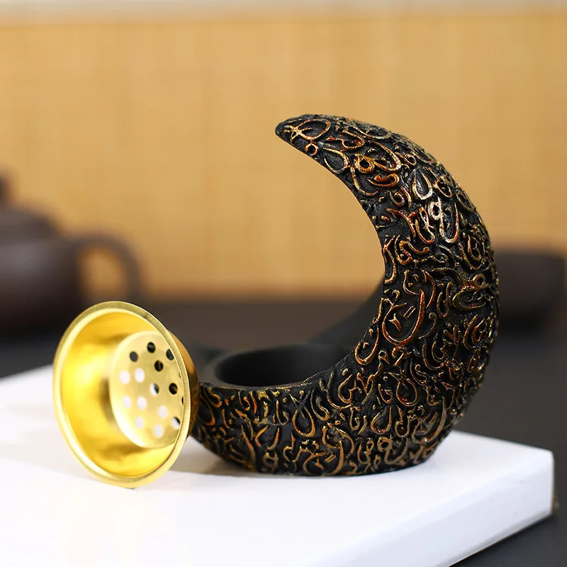 Buy Middle East Rmandan celebration event decoration Muslim moon candle holder aromatherapy creative resin incense burner CH001