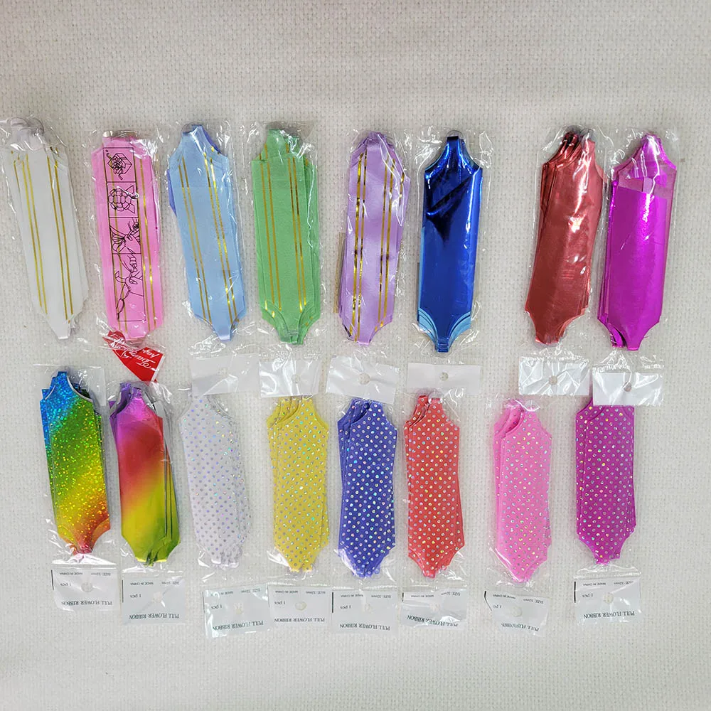 Pull flower ribbon in solid/metal/glitter color