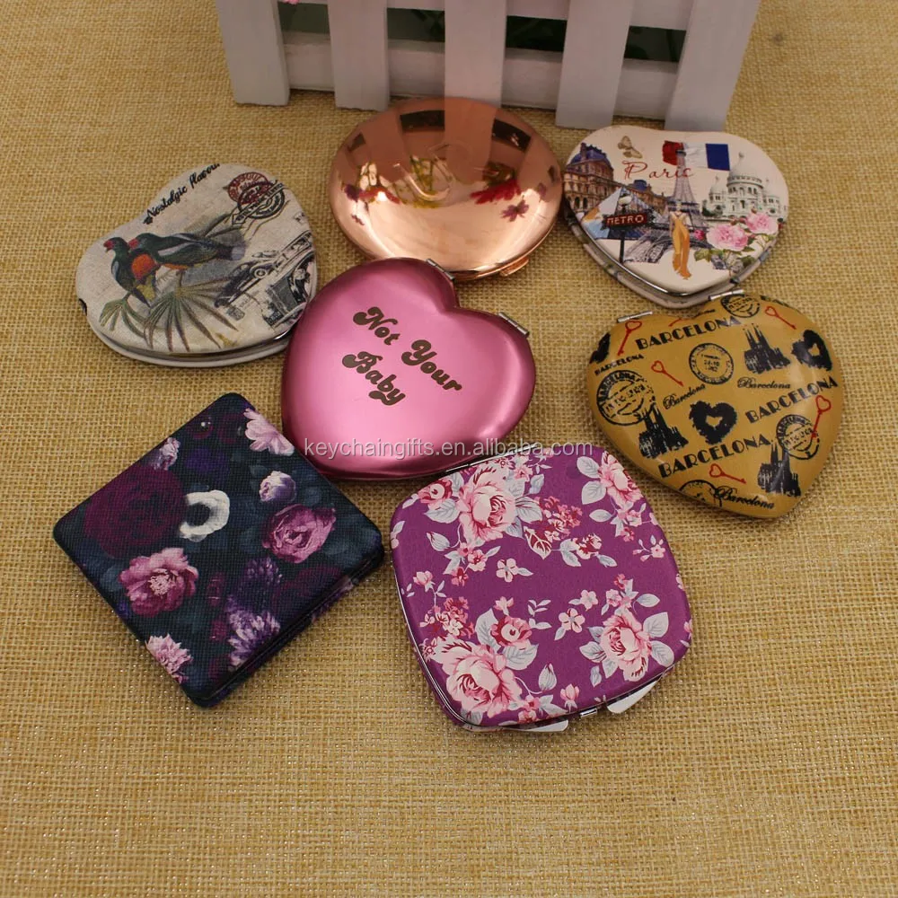 Antique Brass Compact Mirror Metal Luxury Pocket Mirror