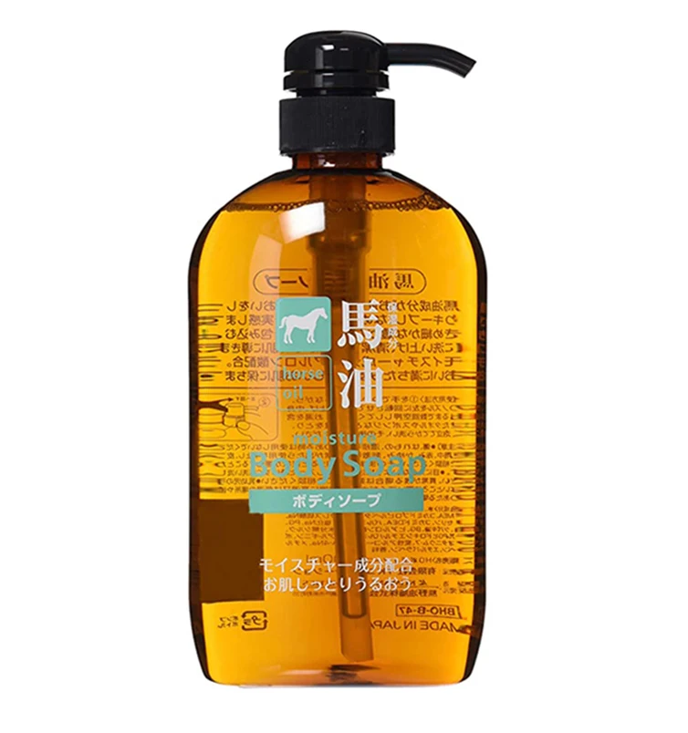 KUMANO YUSHI Horse Oil moist mens body wash shower gel foam bath 600ml