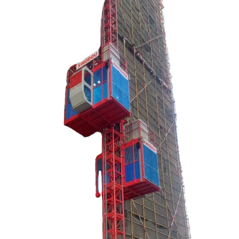double cages building site elevator sc200200 construction hoist