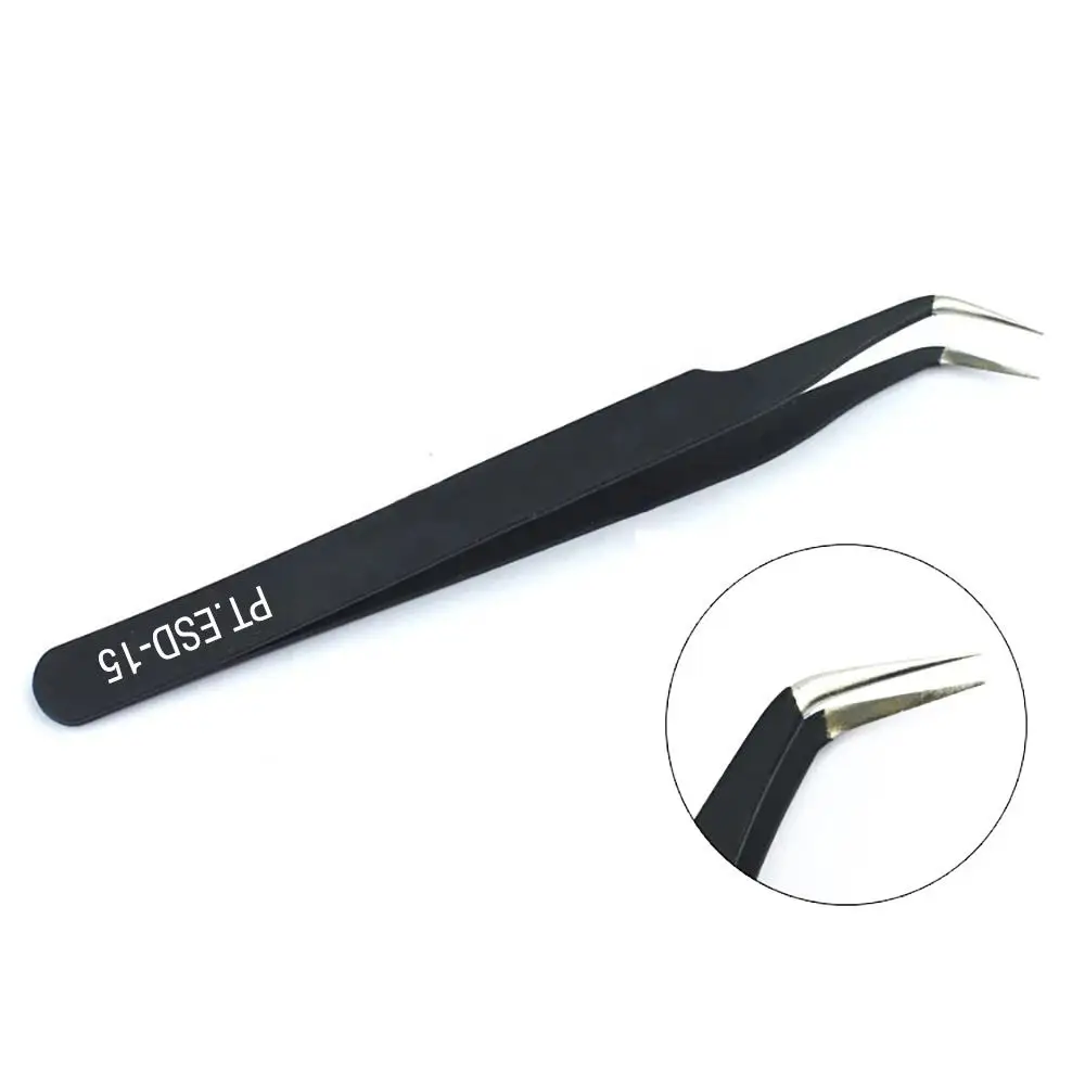 Antistatic stainless steel craft nail tweezers