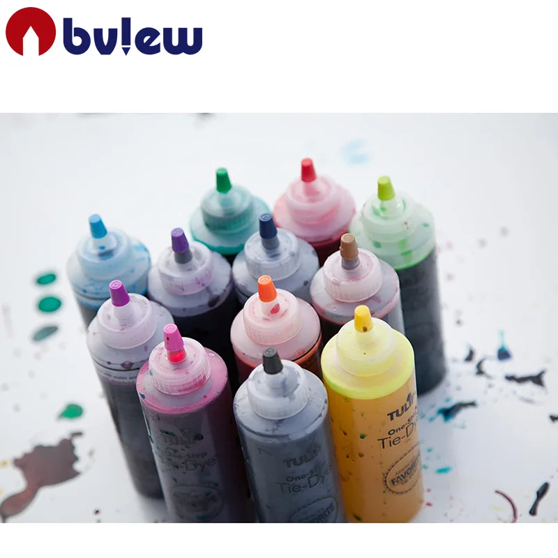 New Assorted 12 Colours One Step Fabric Tie Dye Kit  With Rubber Bands For Party Supplies