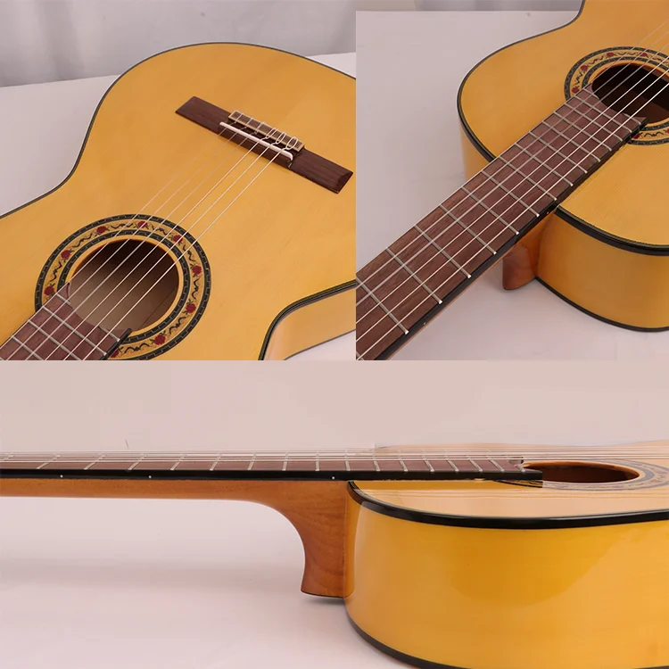 Wholesale new high-gloss 39 inch solid spruce top Flamenco 6 strings classical Guitar