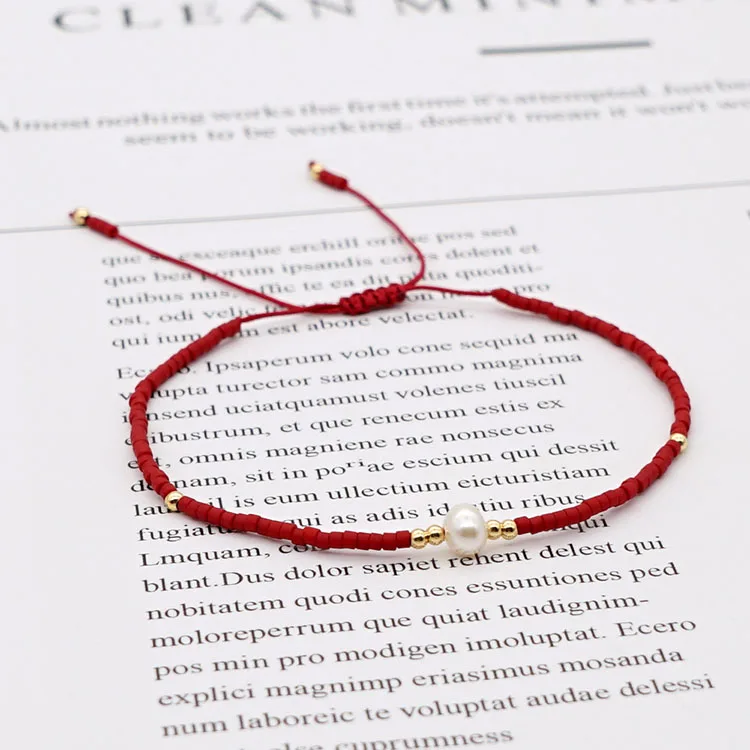 Myuki Модный богемный браслет ручной работы из бисера с пресноводным жемчугом Оптовая продажа цепочкой женские ювелирные изделия