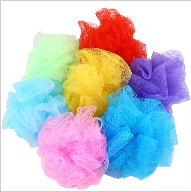 Cheap Nylon Bath Shower Ball Customized Color Exfoliating 40g shower mesh bath ball loufa sponge net pouf luffa soap saver