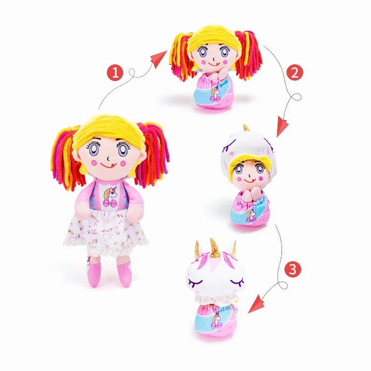 rabbit unicorn twin baby stuff plush dressed up toy doll baby girl stuffed doll