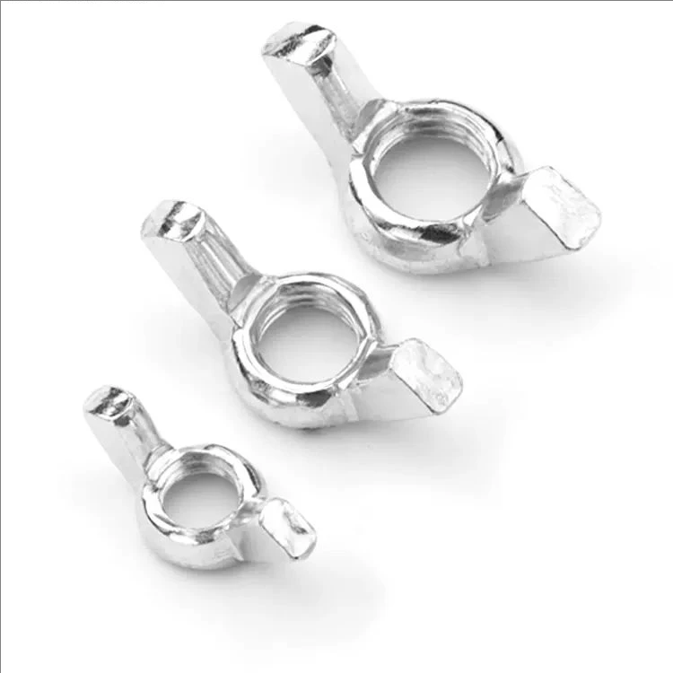M14 M16 M18 Grade 4.8 8.8 10.9 12.9 Gal Steel Q235B Q235 Zinc Plating Edged Square Wing Round Butterfly Wing Nut DIN314 DIN315