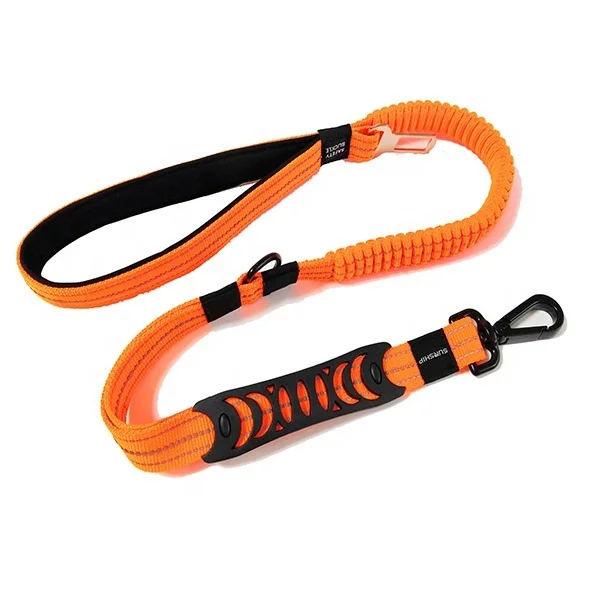 Factory Classic Quick Release Pet Collars Leashes Sustainable Nylon Reflective Personalized Bungee Car safety Dog leash