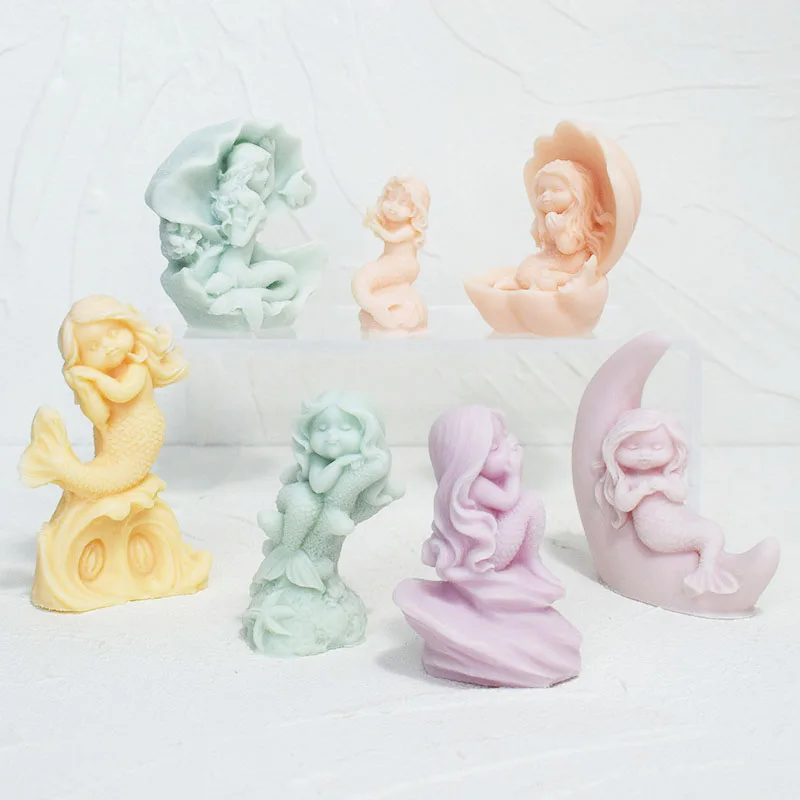 Little Girl Designed 3d Mermaid Soap Molds Manufacturer Mermaid Mold Reusable