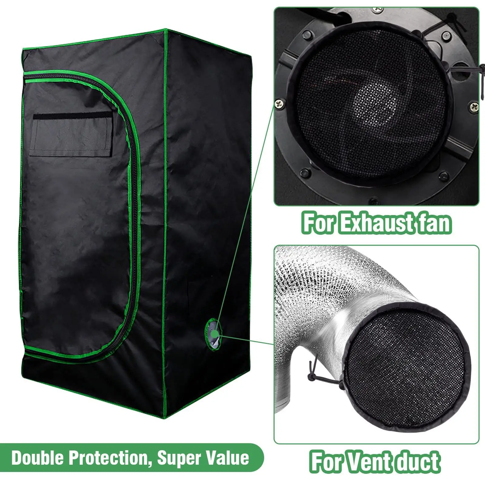 2022 New Style Anti-insect net 2Pcs dustproof mesh hood filter ventilation cover Grow Tents Vent Cover