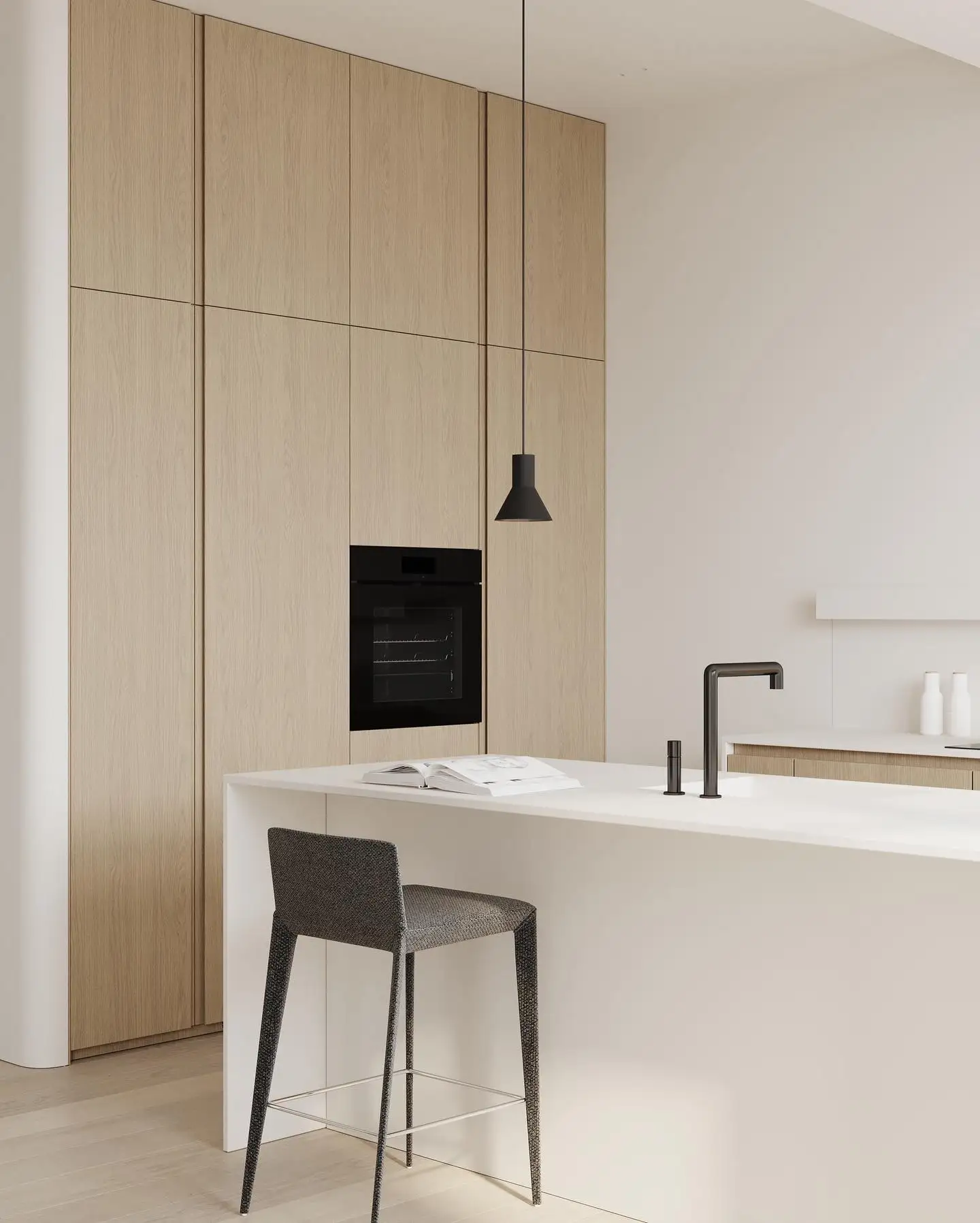 Modern design veneer wooden furniture kitchen cabinet MDF brown kitchen cabinets complete sets with Bar