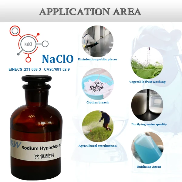 High quality bleacher liquid chlorine bleach NaClO Solution Sodium Hypochlorite Prices