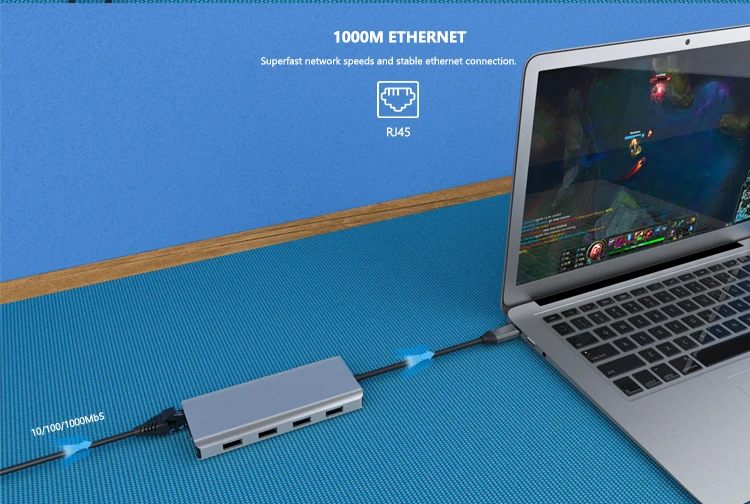 Multifunctional 12-in-1 USB Type C Hub For display link Docking station 4K UHD VGA PD3.0 USB 3.0 Charging Adapter