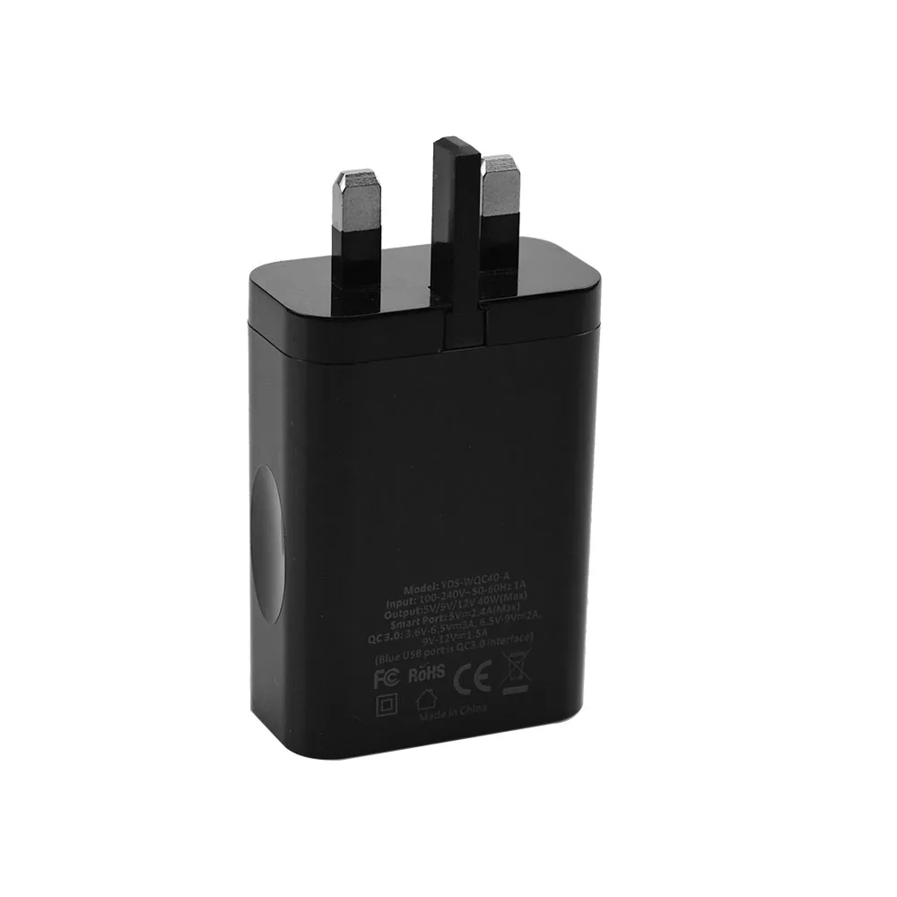 Hot Sales 40W USB&QC 3.0 5V 2.4A*3 With 4USB Fast Charger quick Charge 3.0 USB Wall AC 100V-240V plug in USB Universal charger