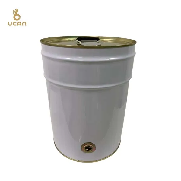 20L Metal Bucket with Flange 25 Liter Paint Drum with Metal Screw Cap Tinplate Paint Pail for Thinner