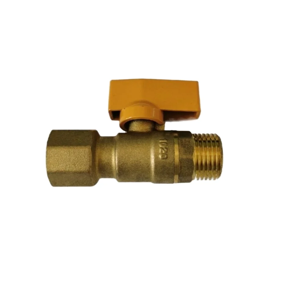 1/2 DN15 Female Male Brass Gas Ball Valve with check valve inside