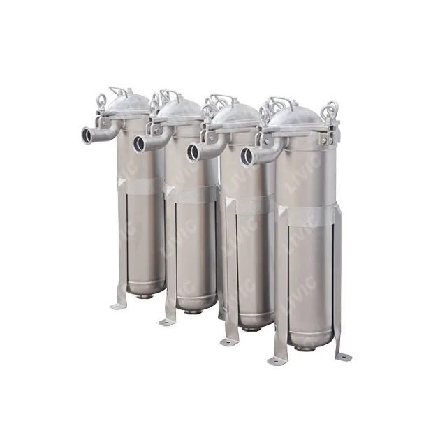Manual Bag Filter Housing Vertical Style 304L / 316L For Beverage Filtration