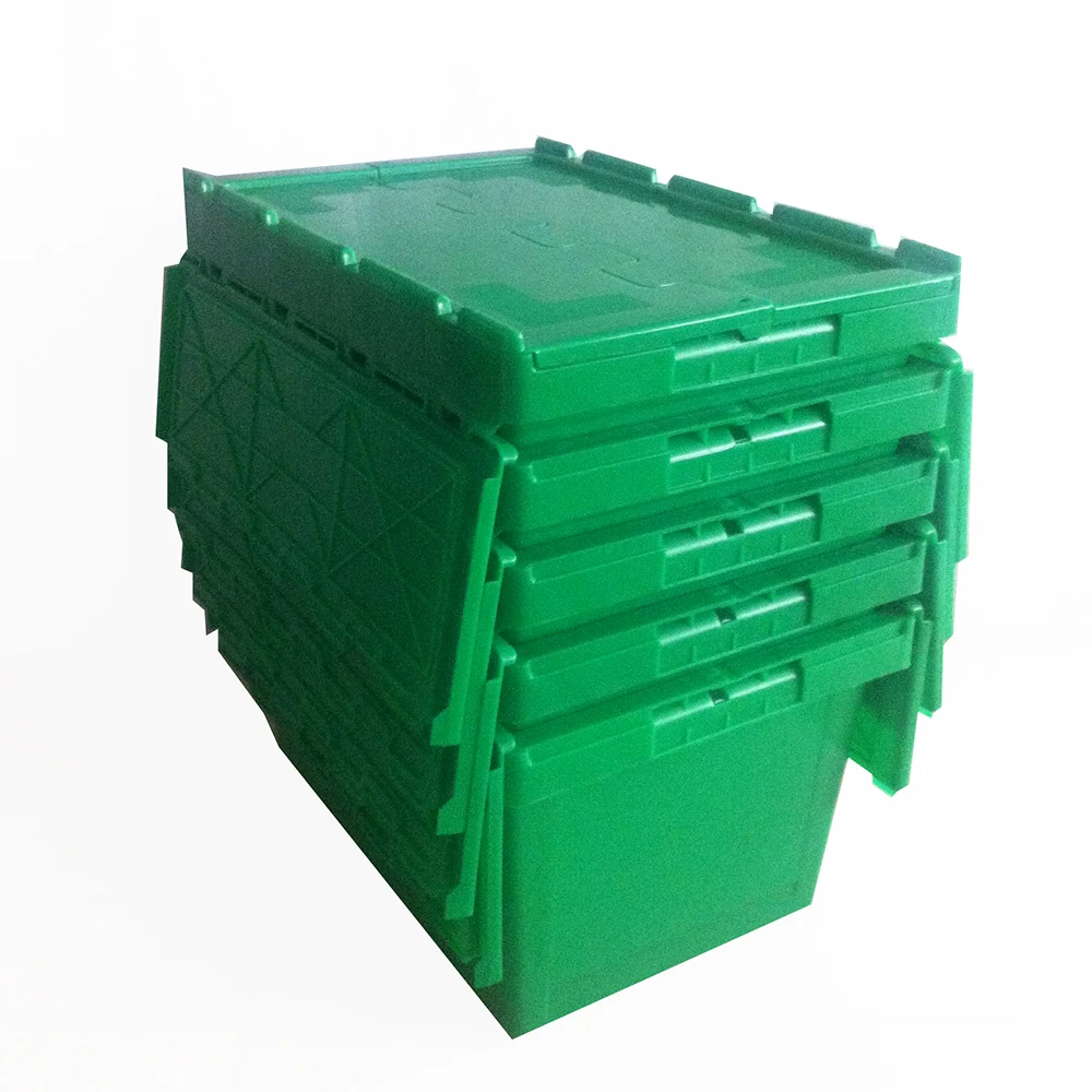 50kgs Heavy Duty Plastic Moving Containers/Plastic Container with Hinged Lid