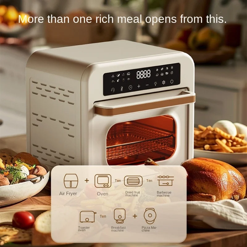 15L stainless steel smart digital glass electric healthy large capacity led ovens cooking air fryers