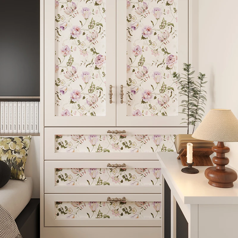 Wallpaper 3D Home Decoration Self Adhesive Vintage Flower  Pvc Peel And Stick Wallpaper For Bedroom Living Room Walls