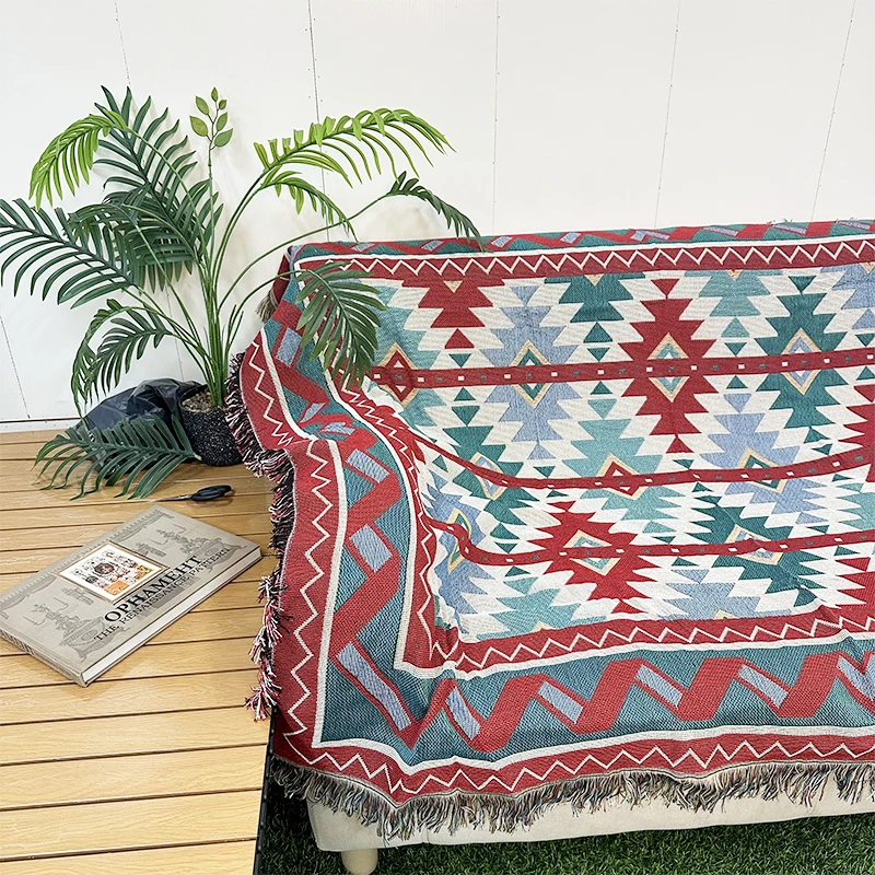 custom throw blanket bohemian tassels jacquard tapestry woven throw blanket boho beach blanket